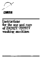 세탁기들 Zanussi Z9282T 사용 & 관리 매뉴얼