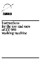 세탁기들 Zanussi ZT989 사용 & 관리 매뉴얼